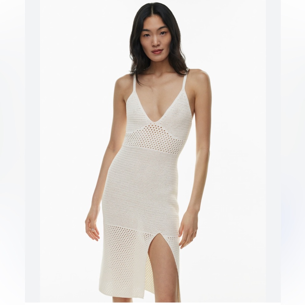 Aritzia Evie Midi Crochet dress